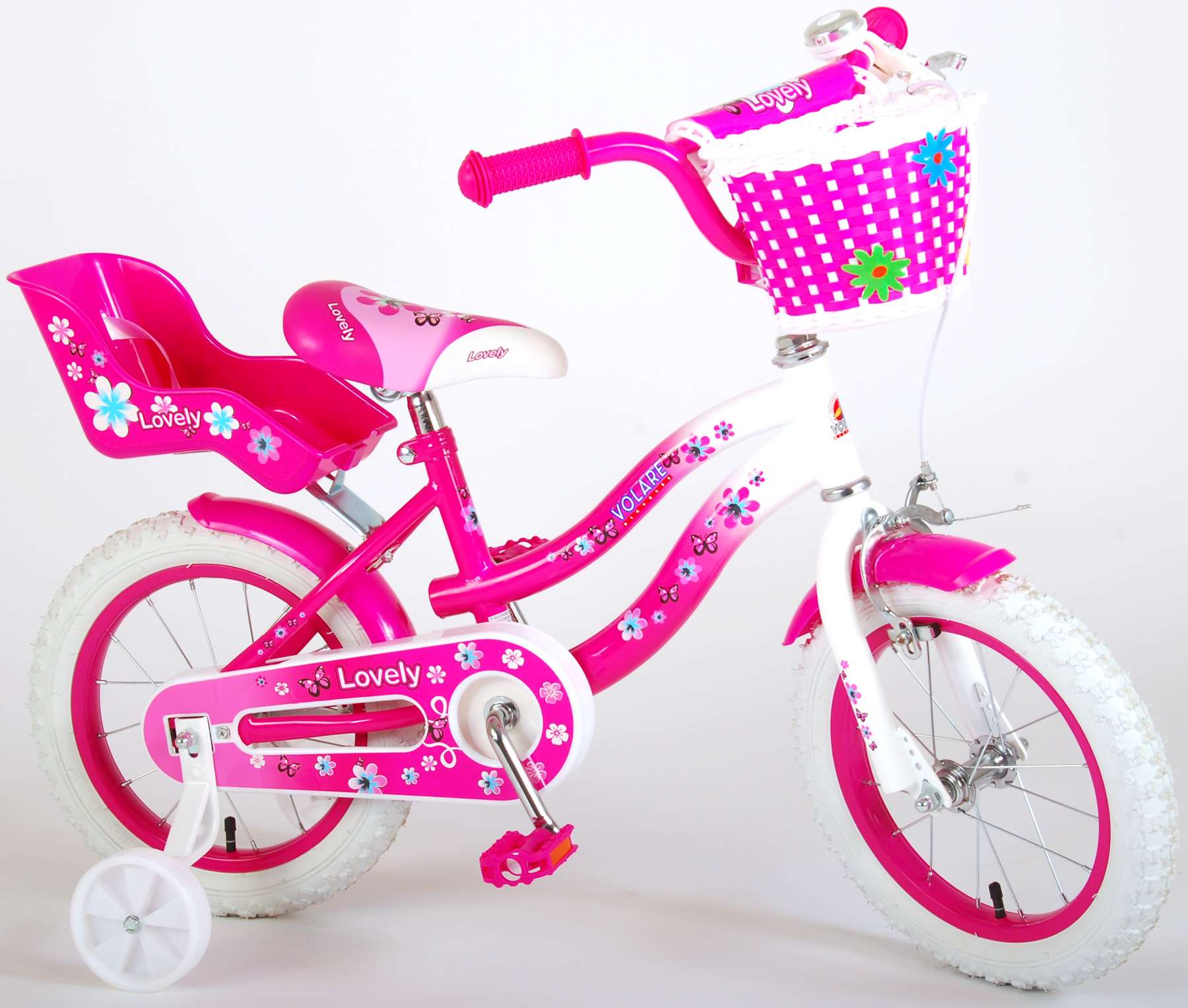 Volare Lovely Kinderfiets - Meisjes - 14 inch - Roze Wit