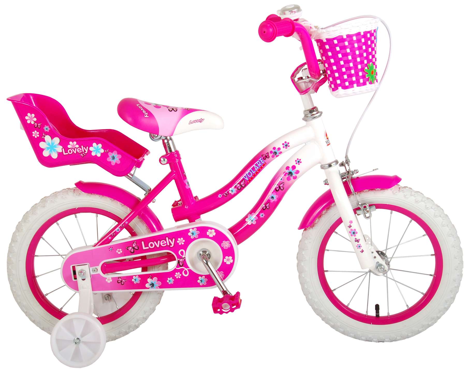 Volare Lovely Kinderfiets - Meisjes - 14 inch - Roze Wit