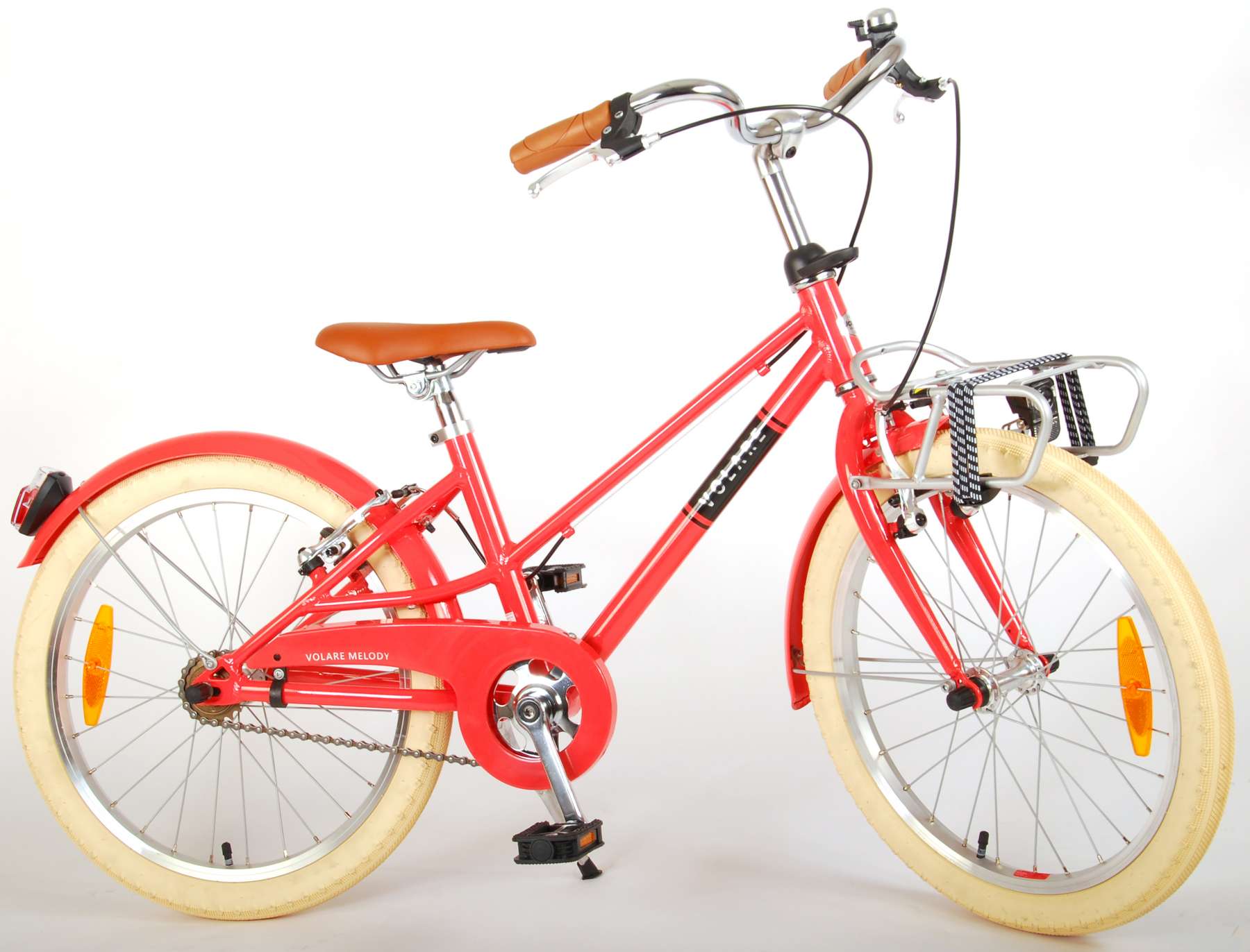 Volare Melody Kinderfiets Meisjes 20 inch Koraal Rood Twee Handremmen Prime Collection