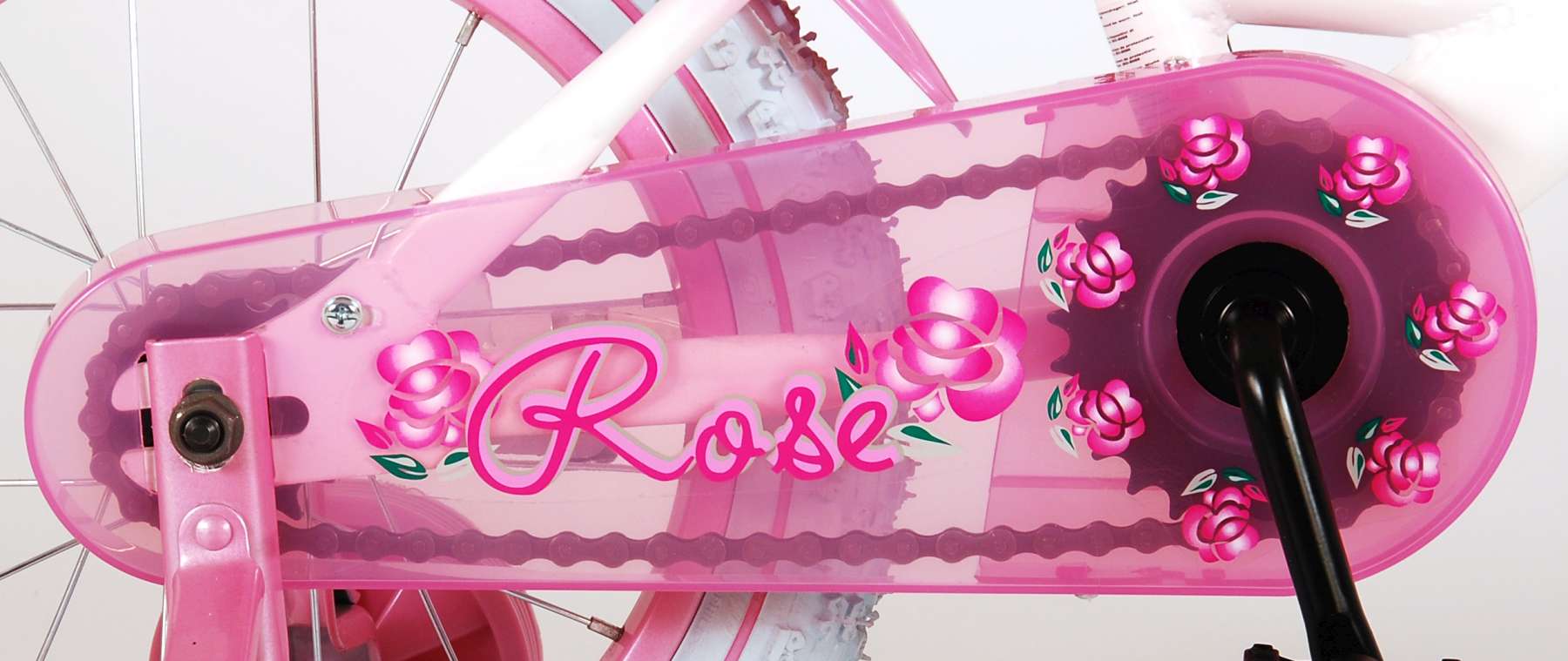Volare Rose Kinderfiets Meisjes 14 inch Roze Wit 95% afgemonteerd