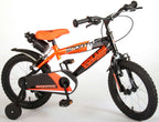 Volare Sportivo Kinderfiets Jongens 16 inch Neon Oranje Zwart Twee Handremmen 95% afgemonteerd
