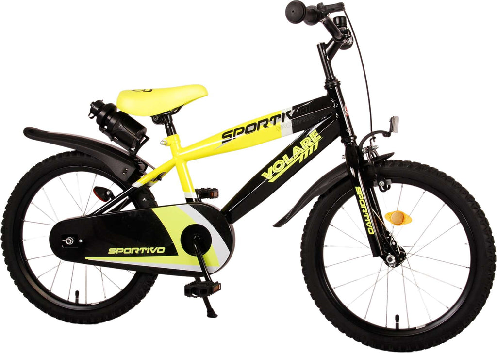 volare sportivo kinderfiets - jongens - 18 inch - neon geel zwart