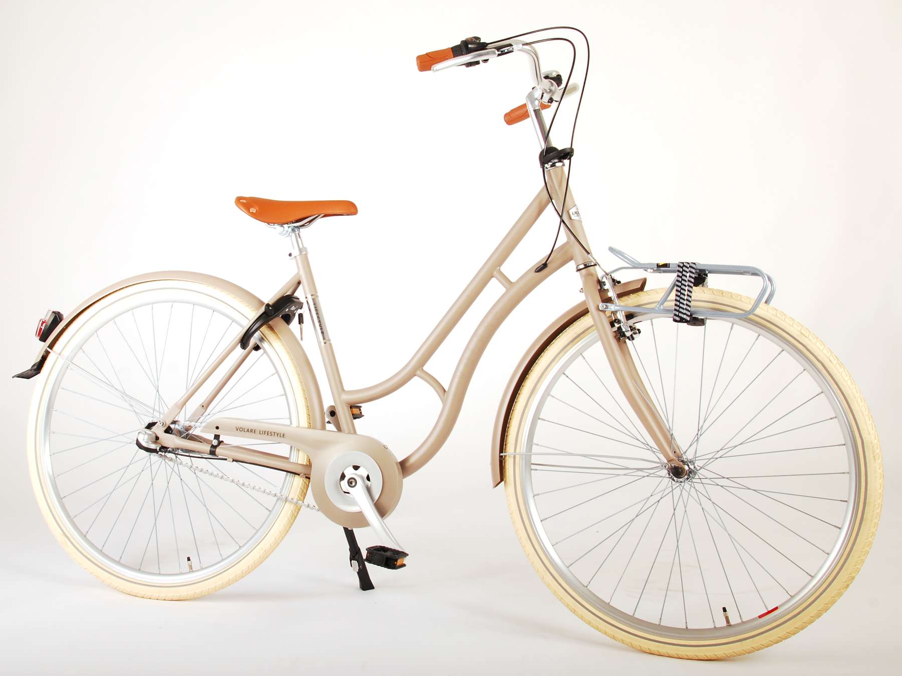 VOLARE Lifestyle Meisjesfiets Tiener 48 cm lage zadelstand Zand 3 versnellingen
