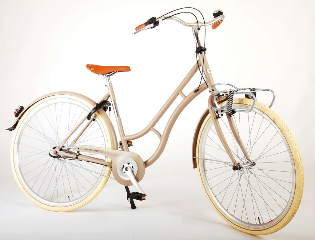 VOLARE Lifestyle Meisjesfiets Tiener 48 cm lage zadelstand Zand 3 versnellingen