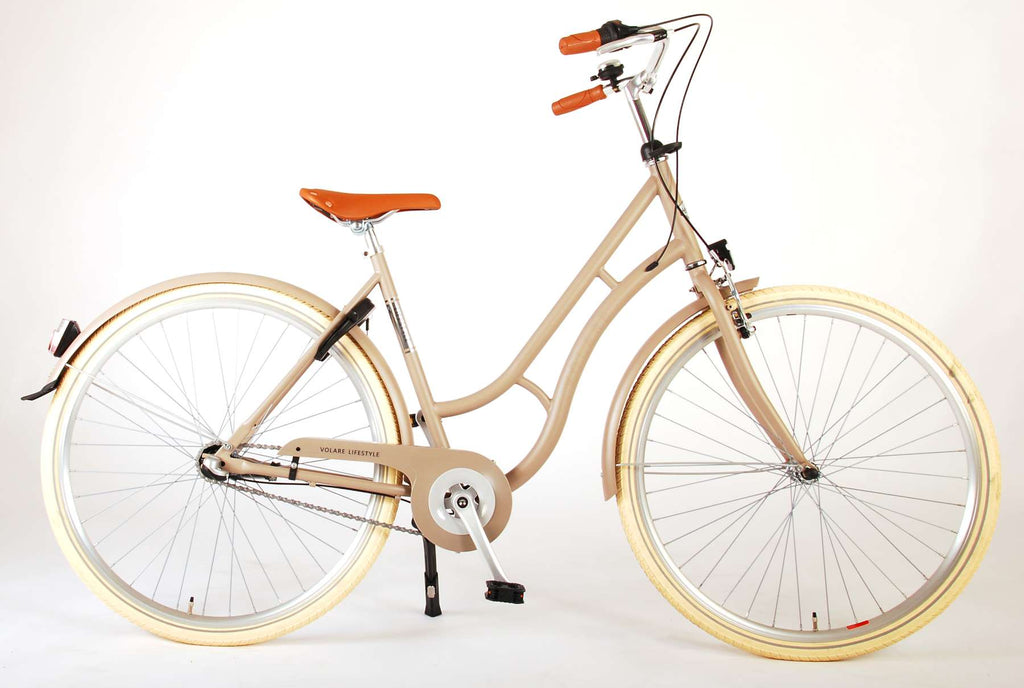 VOLARE Lifestyle Meisjesfiets Tiener 48 cm lage zadelstand Zand 3 versnellingen