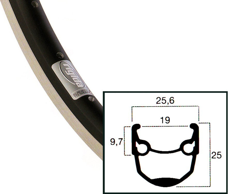 Ryde velg 28 rigida andra-10 36 13 zwart