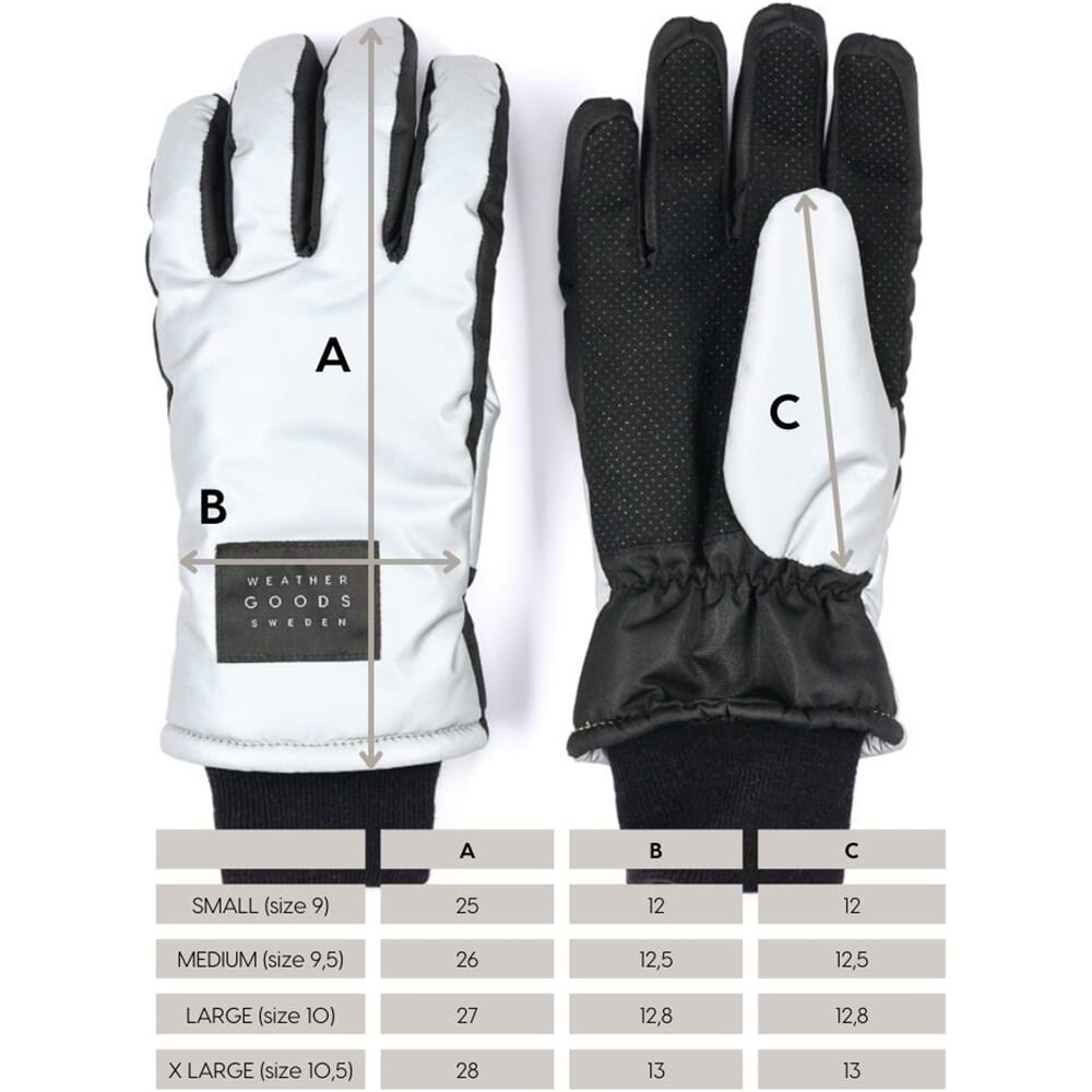 Weathergoods sweden refl. handschoenen luna silver s