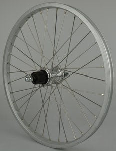 Achterwiel 20x1.75 zilver 7v cassette vaste as 36 spaaks