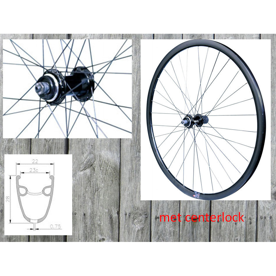 Velox voorwiel 28" QR hybride/gravel disc CL 100mm
