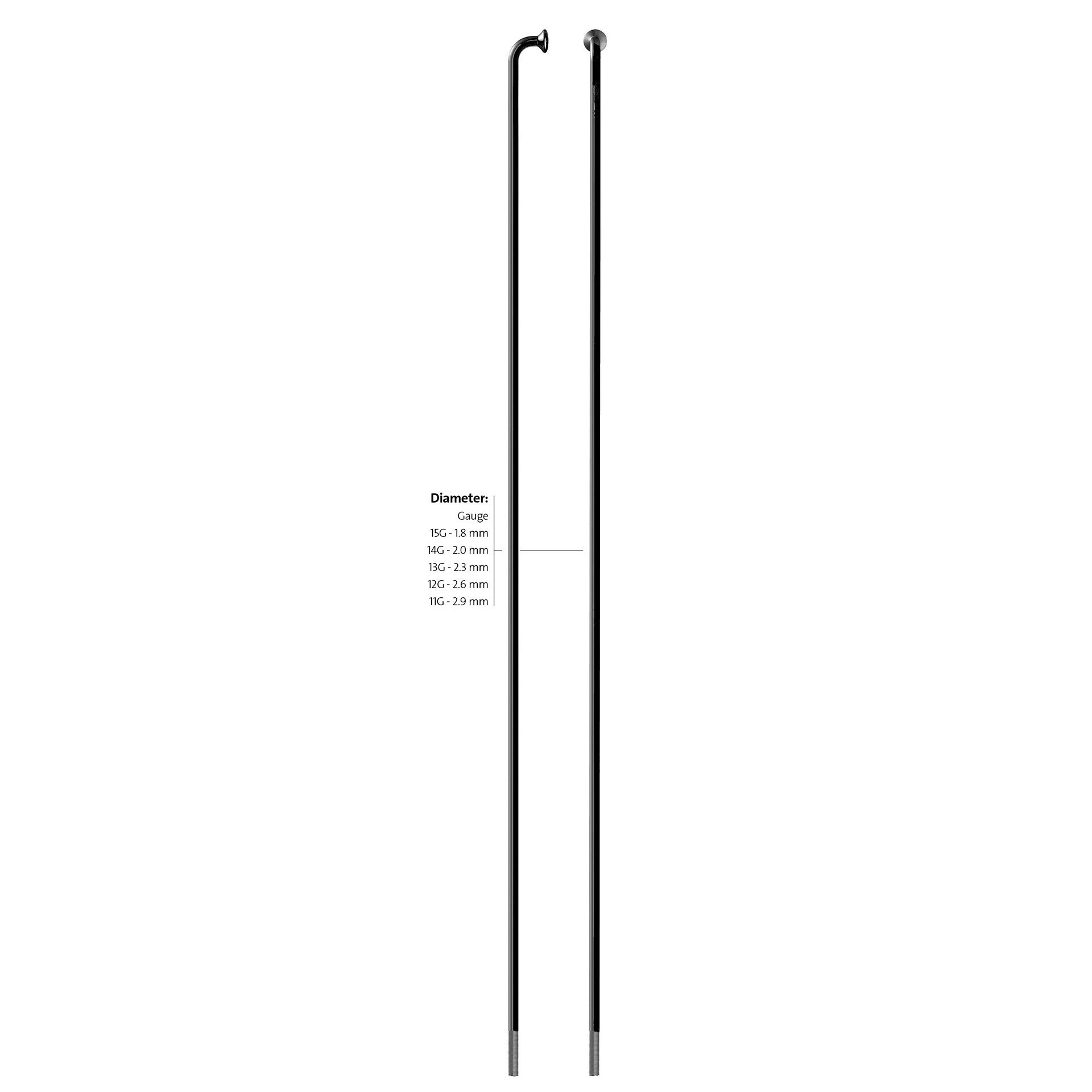 Sapim spaak 13-272 leader rvs zwart zonder nippel (100st)