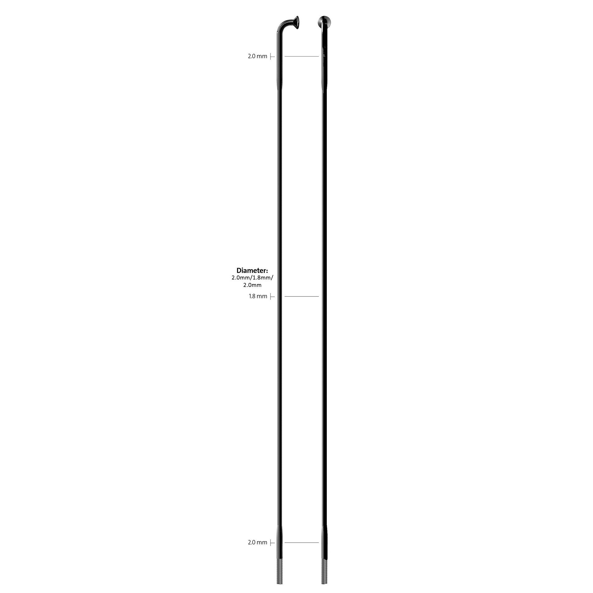 Sapim spaak 14-270L Race RVS zwart met nippel (100st)