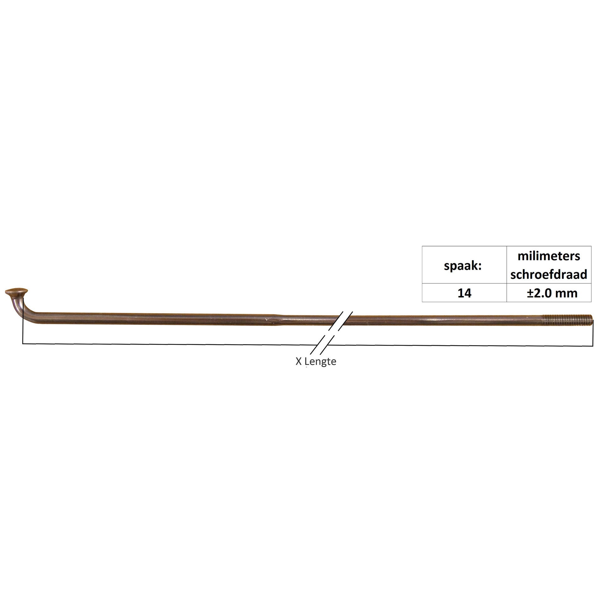 Sapim Spaak 14-296 X-Strong RVS met nippel (100st)