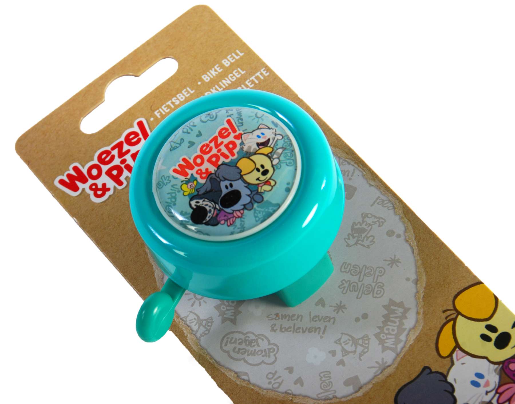 Woezel Pip Fietsbel Kinderen Mint Blauw