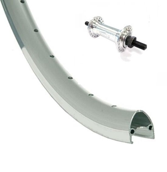 Voorwiel 28 alu zilver hoge velg