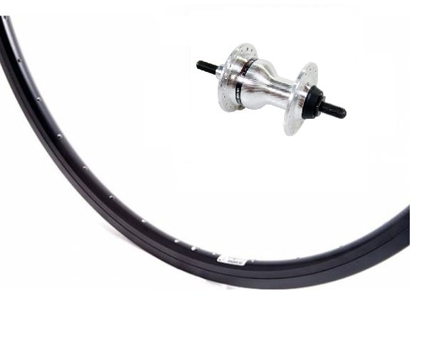 Voorwiel 28 alu zwart hoge velg