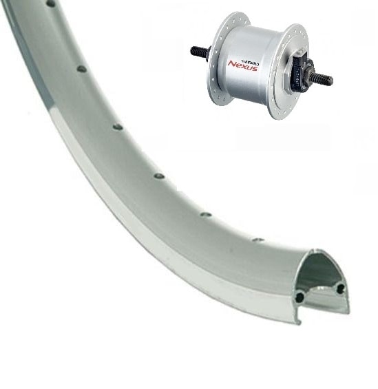Voorwiel 28 alu zilver hoge velg