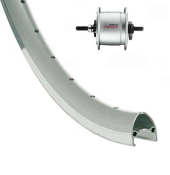 Voorwiel 28 alu zilver hoge velg