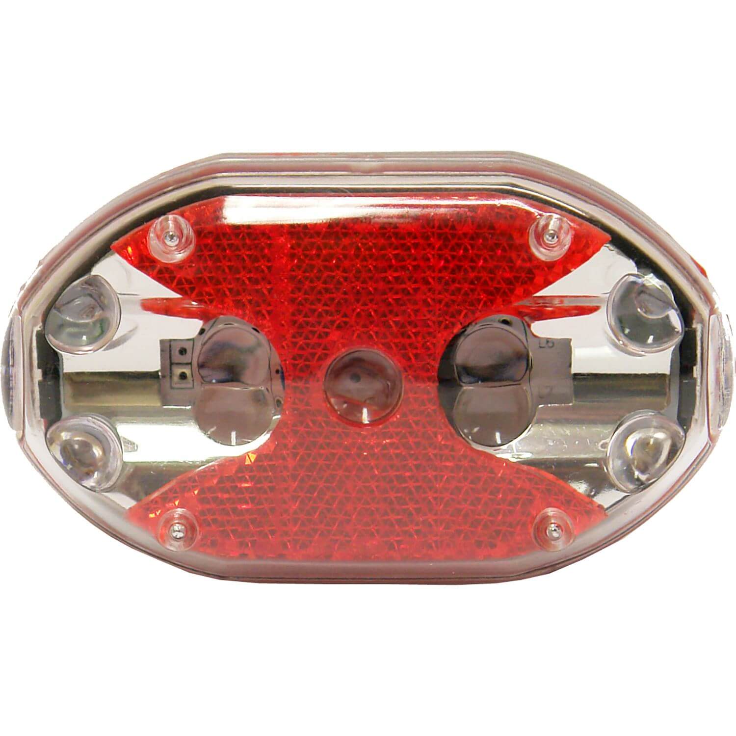 IKZI Light achterlicht ovaal 5 led batterij zadelpen