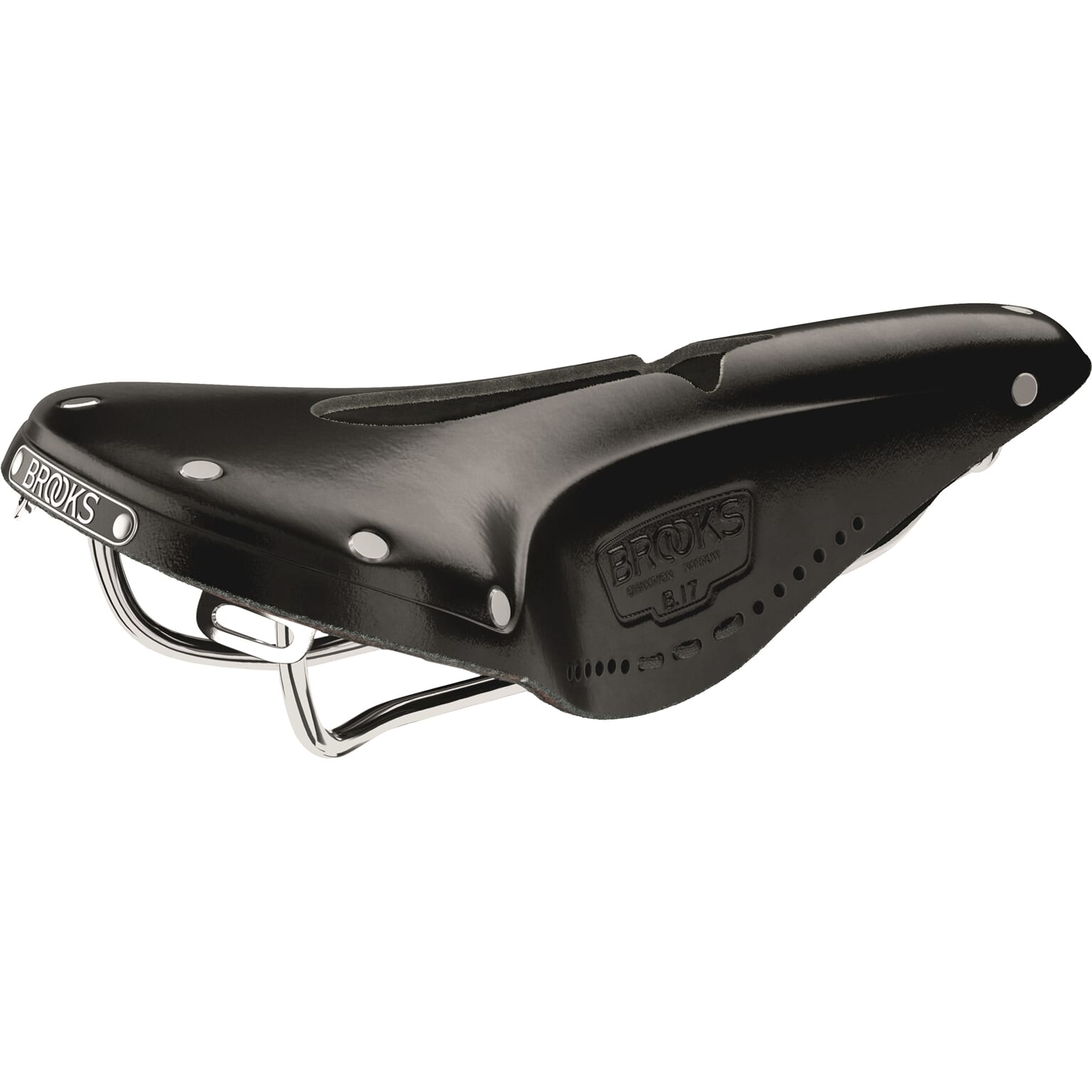 Brooks b17 narrow carved - black