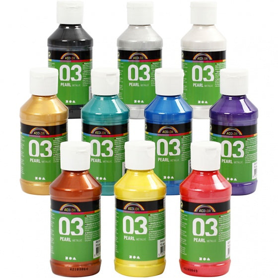acrylverf metallic 10 stuks 120 ml multicolor