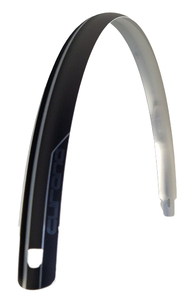 Euro Achterspatbord 28 inch kunststof 40 mm mat zwart met bies