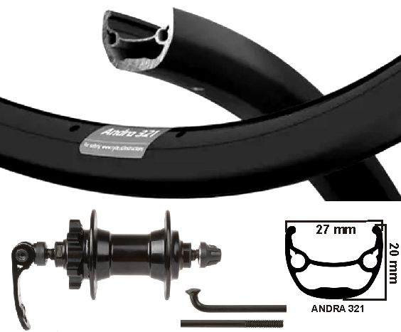 Kgs voorwiel 28 inch (622) velg zwart naaf disc 6-bout zwart