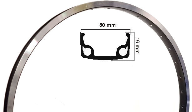 Ryde velg 26x1.75 zwart/zilver breed 14 36 gaats