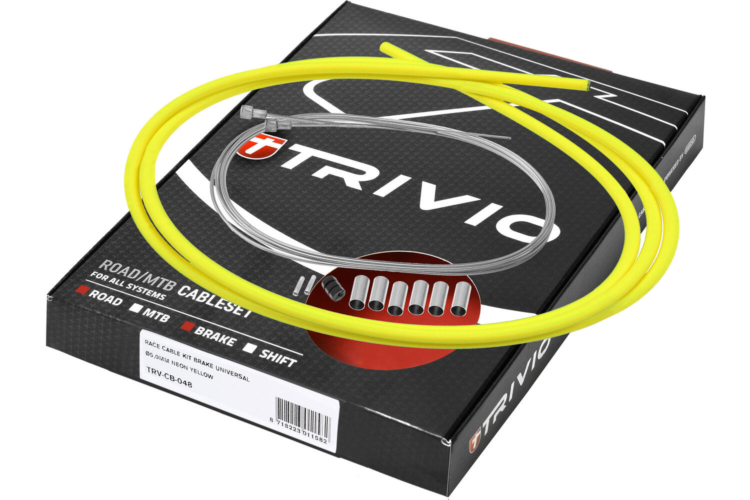 Trivio - race remkabel set compleet rvs neon geel
