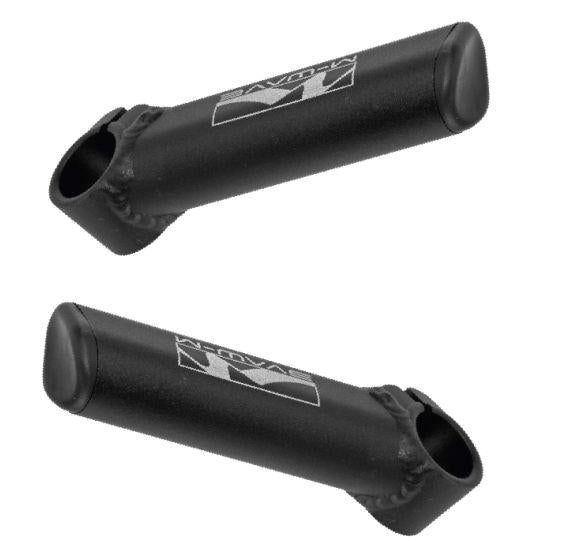 M-Wave Aluminium Bar-Ends 10cm - Recht, Kort - Mat Zwart