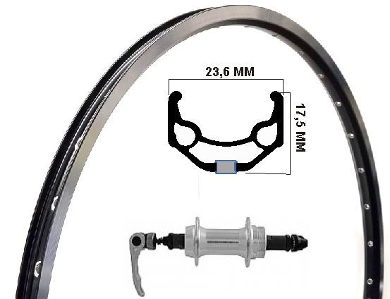 Kgs achterwiel 26" (559)freewheel uitval zac19 zwart/zilver rvs