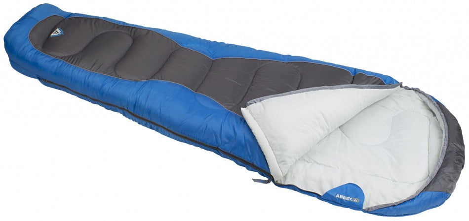 Abbey camp slaapzak - mummie model - blauw - 220 x 80 cm - tochtrand