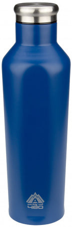 drinkfles dubbelwandig 480 ml RVS blauw