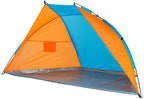 Strandtent 270 x 120 x 120 cm blauw/oranje