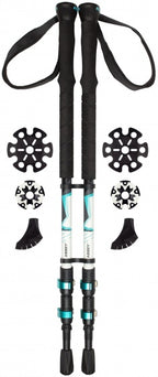 Abbey camp wandelstokken telescopisch verstelbaar - takezi - set - zwart mint