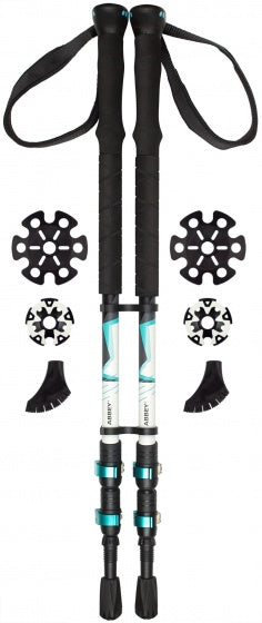 Abbey camp wandelstokken telescopisch verstelbaar - takezi - set - zwart mint