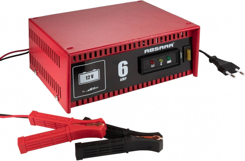 Absaar acculader 12v 6a - voor loodaccu's en agm-batterijen - 15-60 ah
