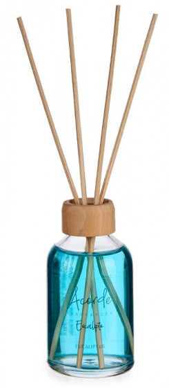geurstokjes Mikado Eucalyptus 50 ml glas lichtblauw