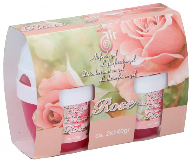 luchtverfrisser Rose 140 gram wit/roze 2 stuks