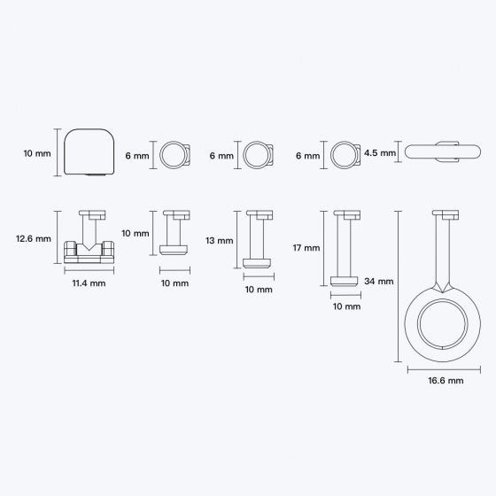 uitbreidingsset FingerBot 3,4 cm wit 9-delig