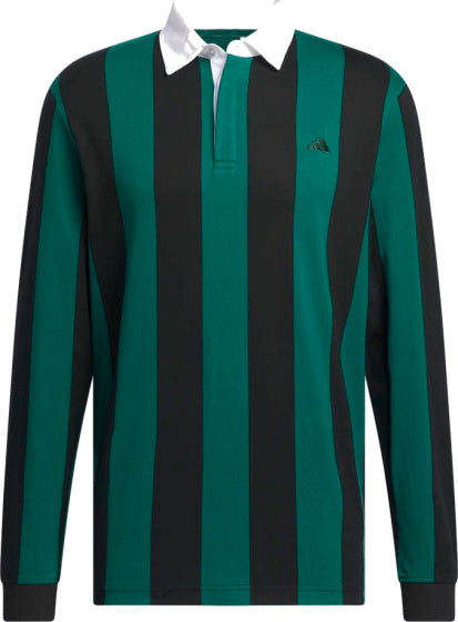 Adidas Go-To Rugby Poloshirt Lange Mouwen Heren Groen/Zwart maat S
