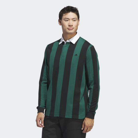 Adidas Go-To Rugby Poloshirt Lange Mouwen Heren Groen/Zwart maat M