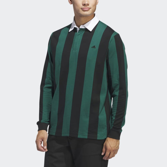 Adidas Go-To Rugby Poloshirt Lange Mouwen Heren Groen/Zwart maat S