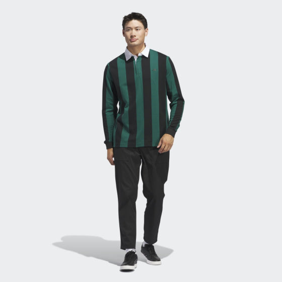Adidas Go-To Rugby Poloshirt Lange Mouwen Heren Groen/Zwart maat S