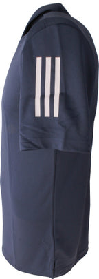 golfpolo 3-Stripe heren polyester donkerblauw maat S