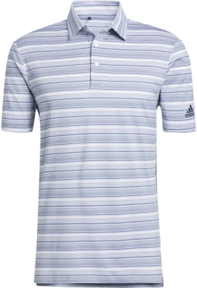 golfpolo HTR Snap heren polyester wit/blauw maat XS