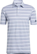 golfpolo HTR Snap heren polyester wit/blauw maat S