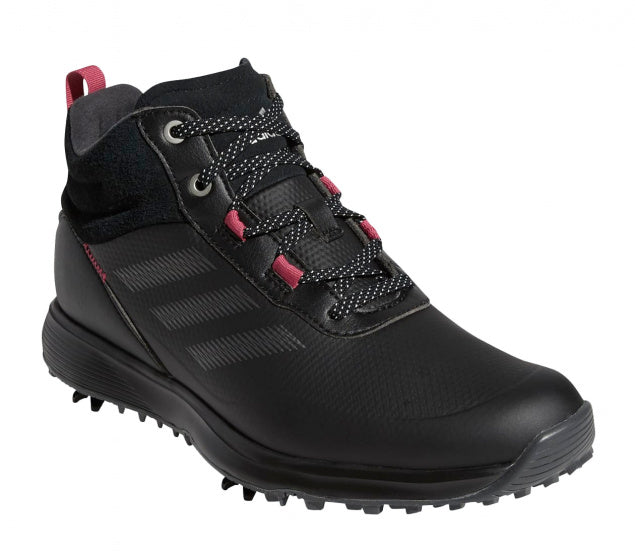 Adidas Golfschoenen S2G MID-Cut dames leer zwart/roze mt 38 2/3