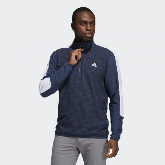 sweatshirt Print 1/4 Zip polyester/elastaan blauw mt L