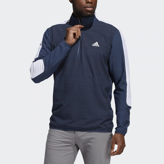 sweatshirt Print 1/4 Zip polyester/elastaan blauw mt L