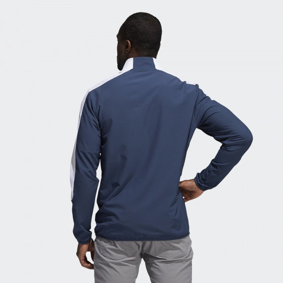 sweatshirt Print 1/4 Zip polyester/elastaan blauw mt L